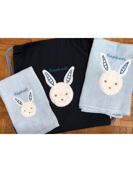 Tête de lapin en appliqué, 3 tailles