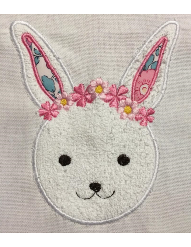 Tête de lapine en appliqué, 3 tailles