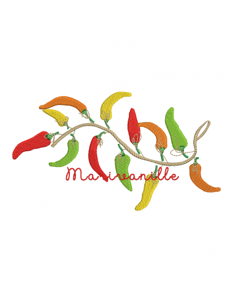 Piments sur corde (et chaque piment seul)