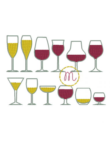 Verres (12 différents) pleins