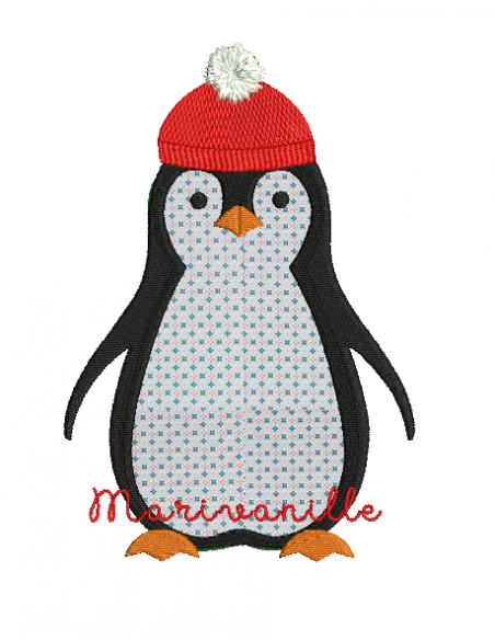 Pingouin en appliqué ou tissé (2 tailles)