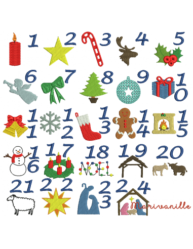 Calendrier de l'Avent, 24 motifs