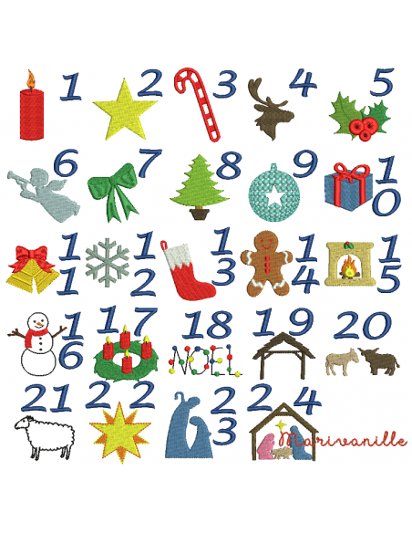 Calendrier de l'Avent, 24 motifs
