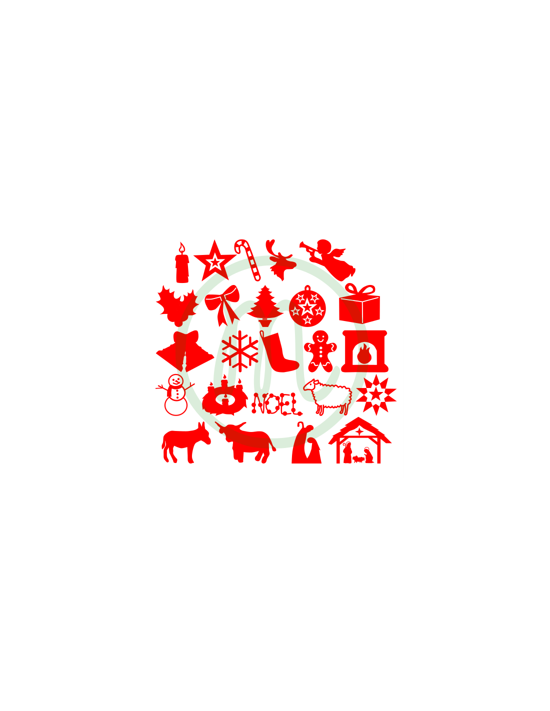 Calendrier de l'Avent monochrome, motif de découpe