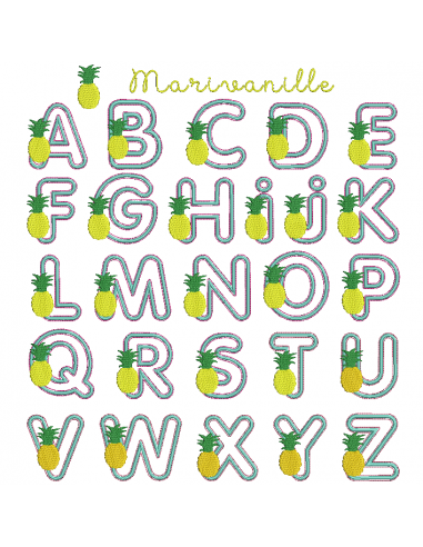 Alphabet ananas appliqué