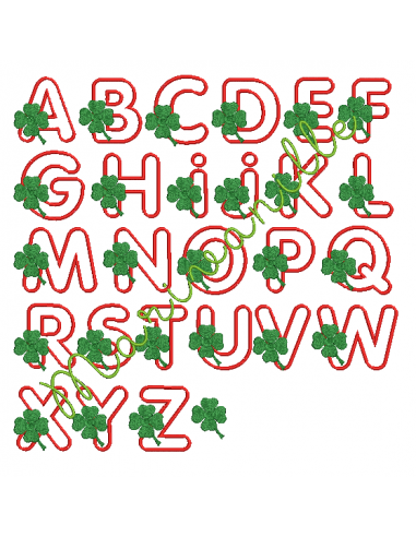 Alphabet trèfle appliqué