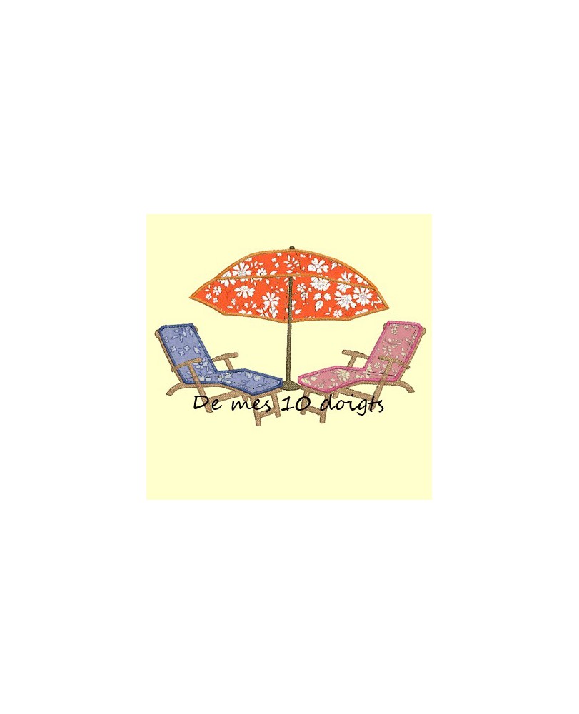 Chaise longue avec ou sans parasol - 5 fichiers