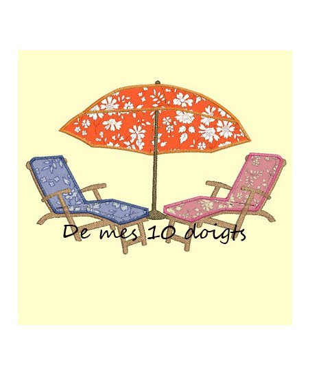 Chaise longue avec ou sans parasol - 5 fichiers