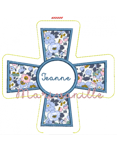 Croix en appliqué avec version Tout...