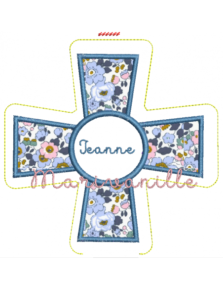 Croix en appliqué avec version Tout Dans le Cadre