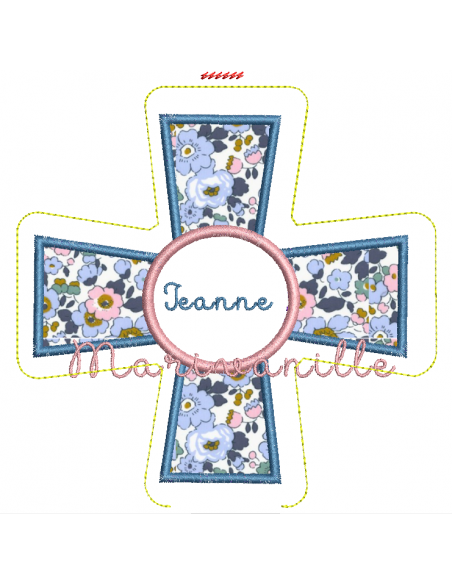 Croix en appliqué avec version Tout Dans le Cadre