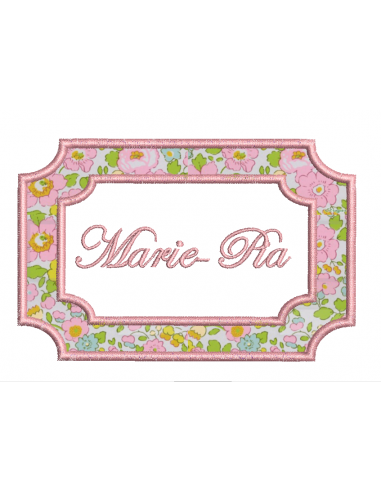 Cadre, Etiquette en appliqué à...