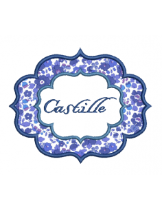 Etiquette en appliqué à...