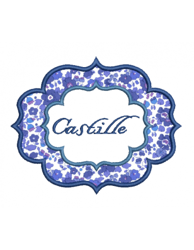 Cadre, Etiquette en appliqué à...