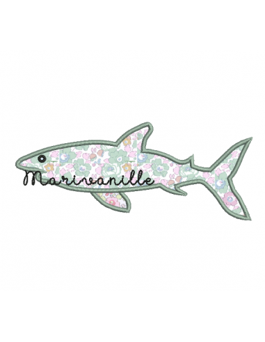 Requin en appliqué -2 tailles