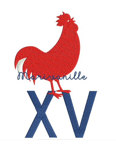 Coq, XV, rugby - 3 tailles - 2 versions