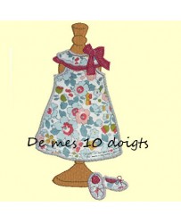 Robe double Col appliqué ou broderiie pleine