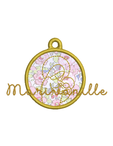 Porte clés en appliqué avec Vierge