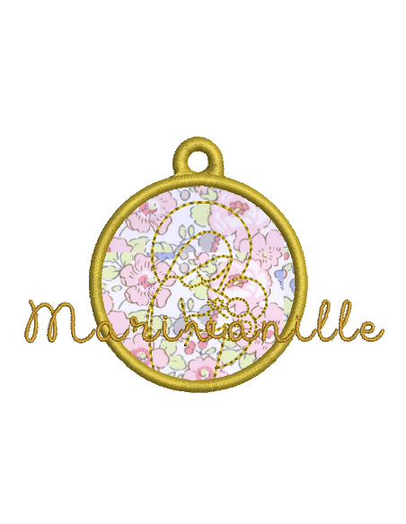 Porte clés en appliqué avec Vierge