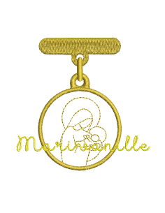 Médaille brodée avec broche