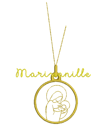 Médaille brodée avec chaîne