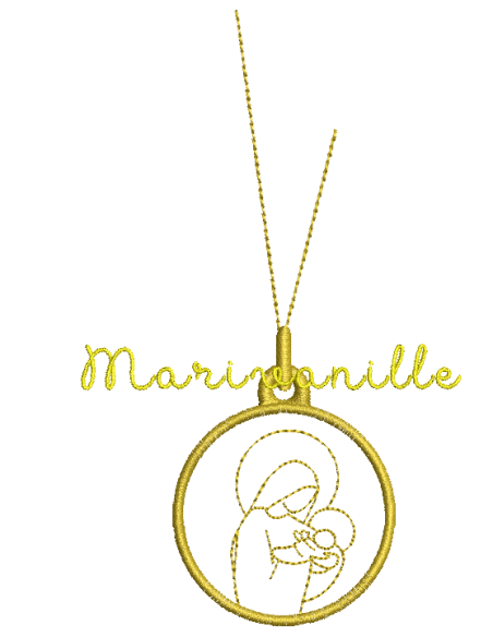 Médaille brodée avec chaîne