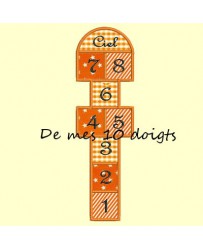 marelle en appliqué 5x18cm