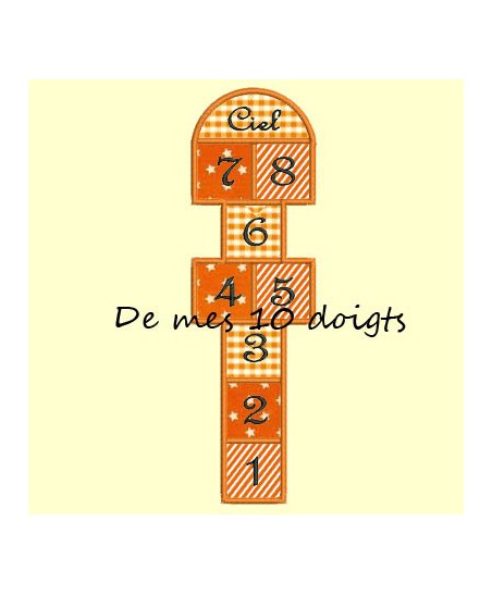 marelle en appliqué 5x18cm