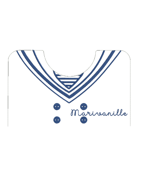 Lot bavoirs col claudine et marin enfant et poupée (cadres 20x30 et 13x18 cm)