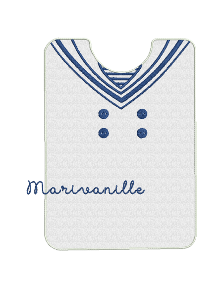 Lot bavoirs col claudine et marin enfant et poupée (cadres 20x30 et 13x18 cm)