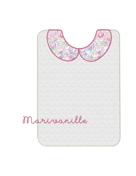 Lot bavoirs col claudine enfant et poupée (cadres 20x30 et 13x18 cm)