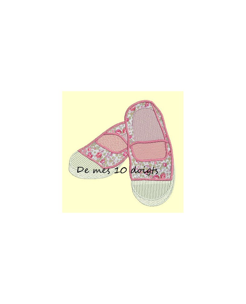 Ballerines élastique en appliqué - 2 tailles