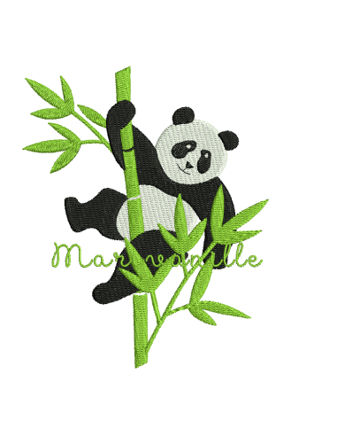 Panda et bambou 11x14 cm