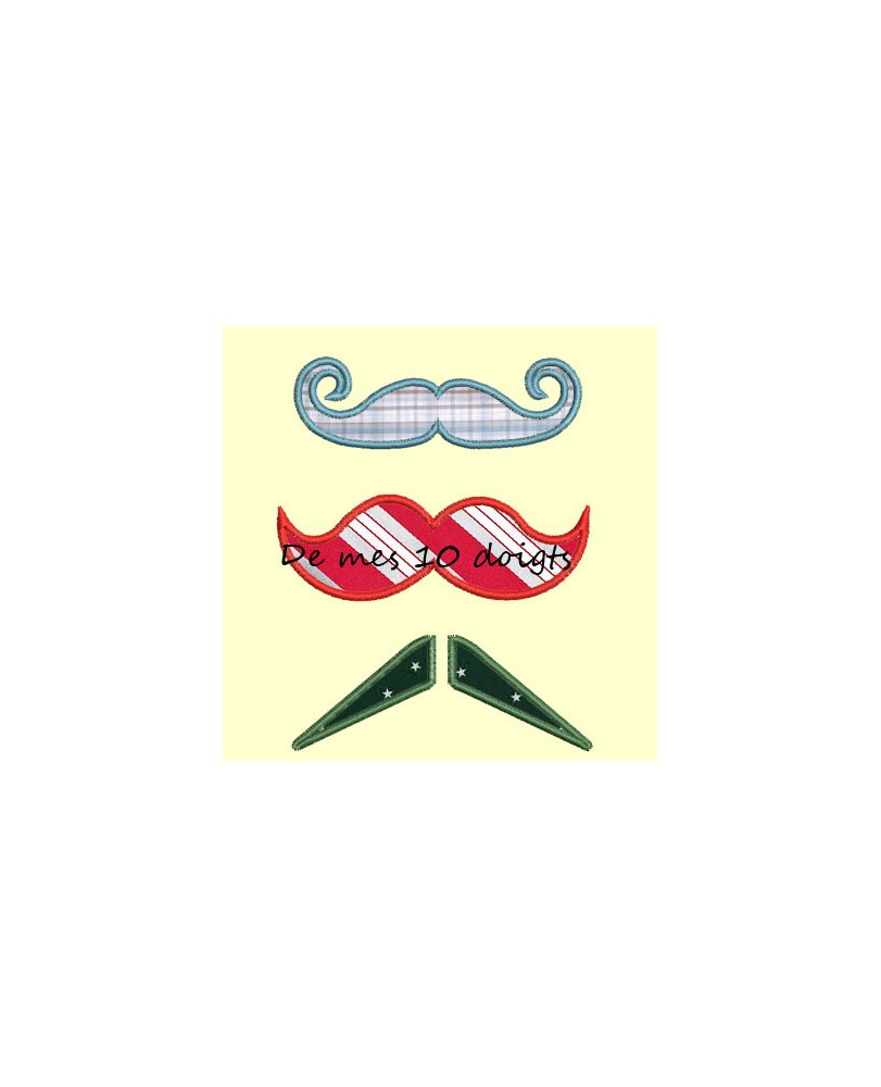 Package moustache appliqué - 5 motifs