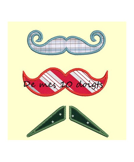 Package moustache appliqué - 5 motifs
