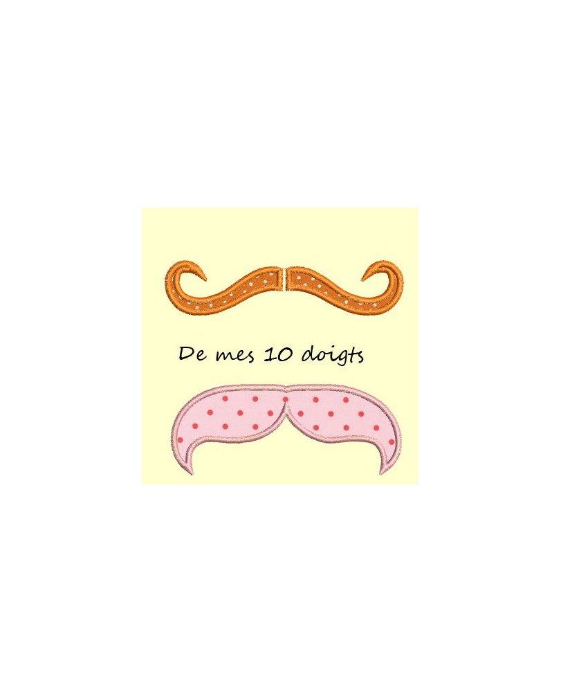 Package moustache appliqué - 5 motifs