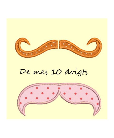 Package moustache appliqué - 5 motifs