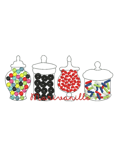 Bonbonnières avec bonbons rouleaux de réglisse