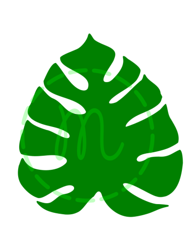 Feuille monstera (découpe)
