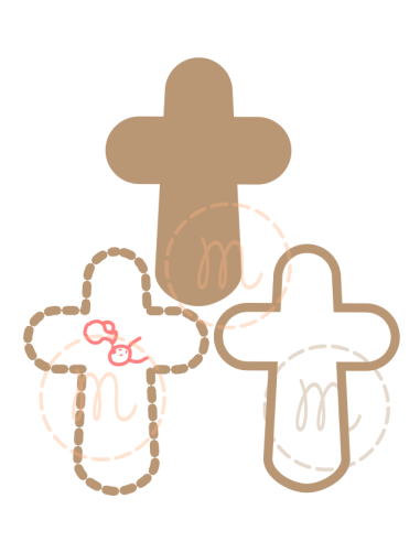 Croix baptême  3 versions (découpe)