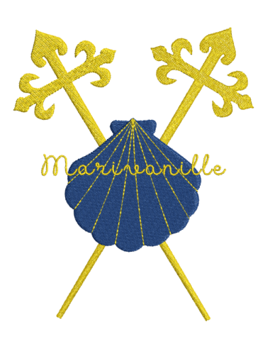 Coquille Saint Jacques, et croix,...
