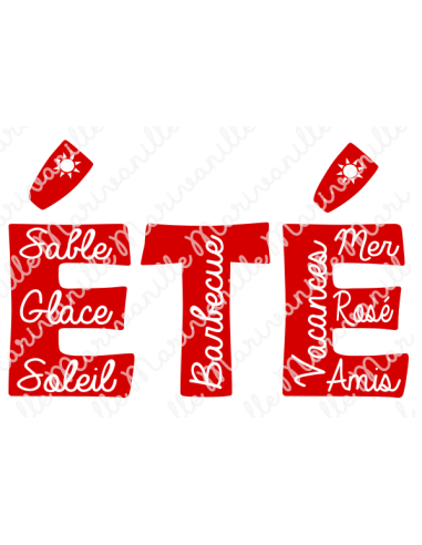 Eté  mot ajouré (découpe)