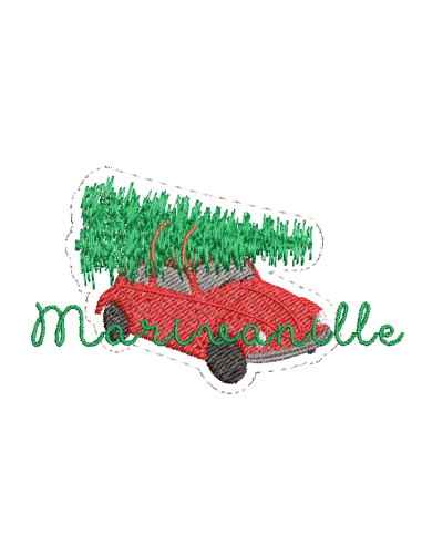 Voiture et sapin-Noël-pour broche /...