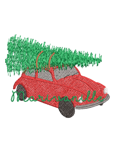 Voiture et sapin Noël - 2 tailles