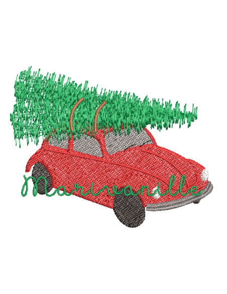 Voiture et sapin Noël - 2 tailles
