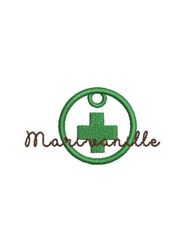 sac à bobos et écusson croix verte