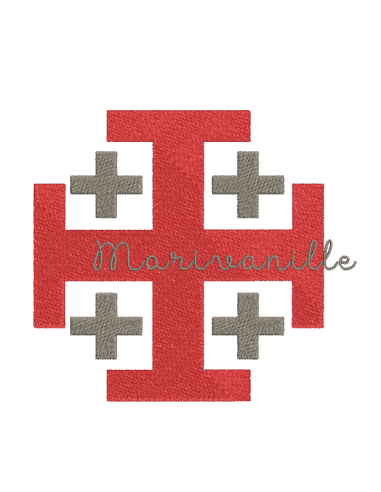 Croix de Jerusalem broderie pleine -...