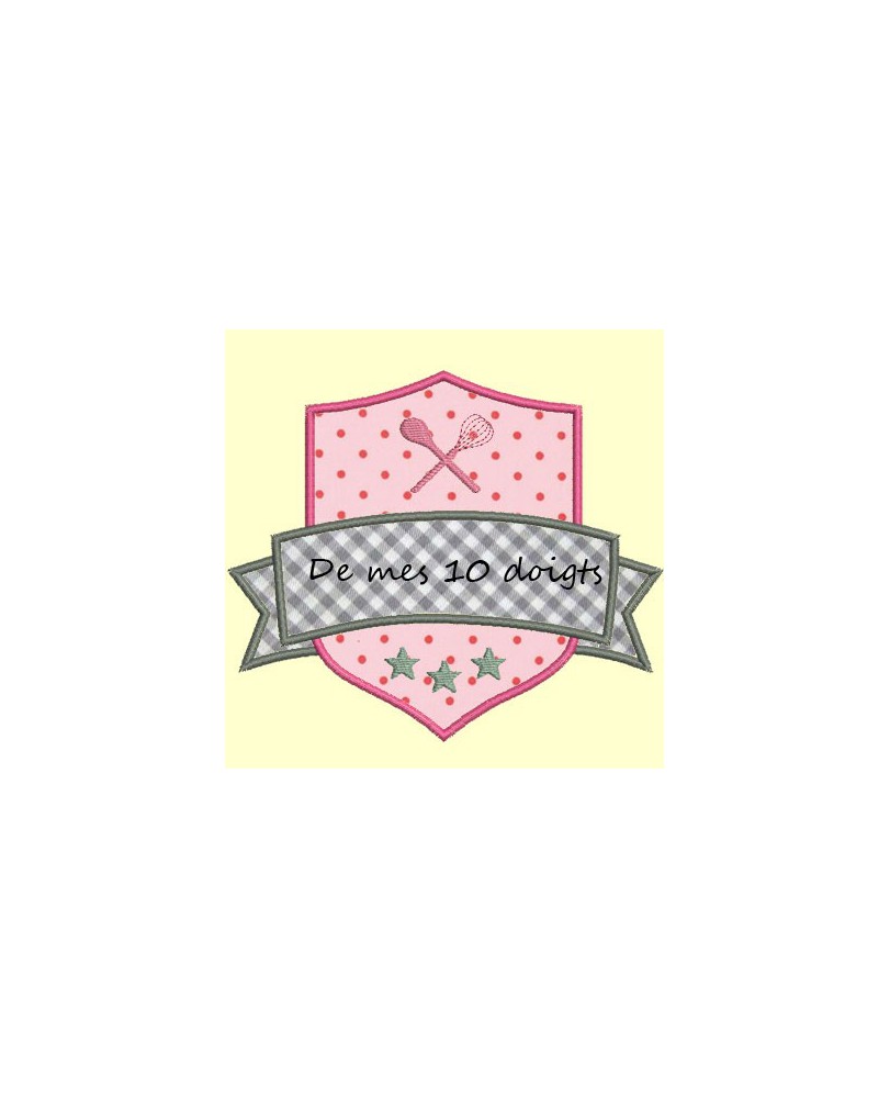 Blason Cuisine en appliqué - 2 tailles