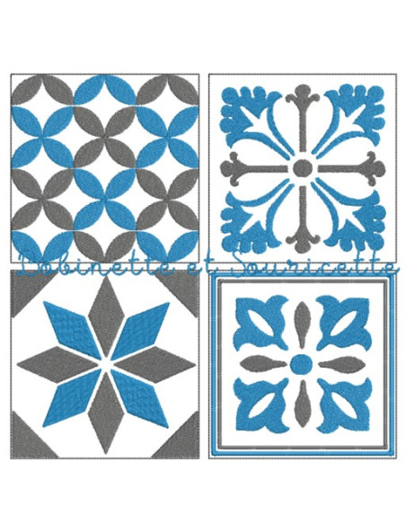 Lot Carreaux de ciment, 4 modèles en 5 tailles