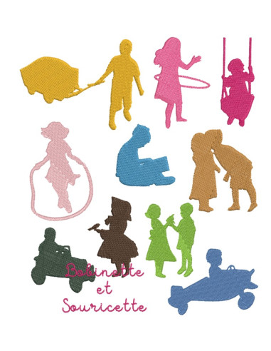 Lot  de 10 ombres chinoises d'enfants...